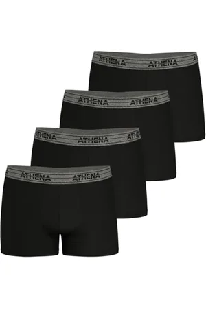 ATHENA Lot de 4 Boxers Homme Ecopack Noir/Noir/Noir/Noir 4XL