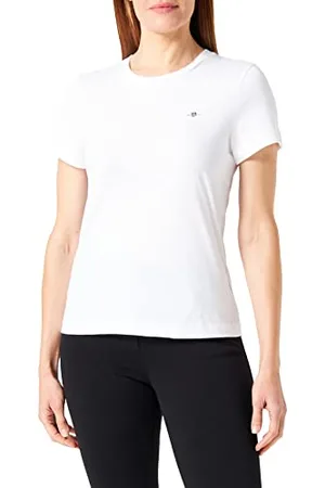 GANT Reg Shield SS T-Shirt, Blanc, L Femmes