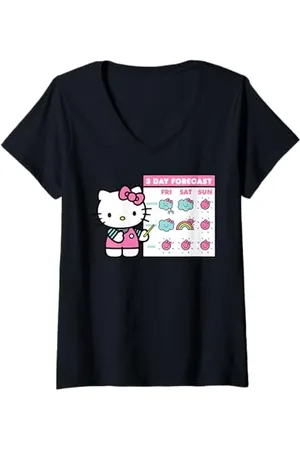 Hello Kitty Femme Prévisions T-Shirt avec Col en V