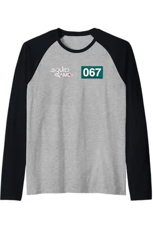 Squid Game 067 Numéro de joueur avec logo Manche Raglan