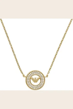 Emporio Armani Collier pour femme en acier inoxydable ou en argent sterling avec fermoir mousqueton, 35Lx1.12Wx1.12cm, Argent sterling, Pas de gemme