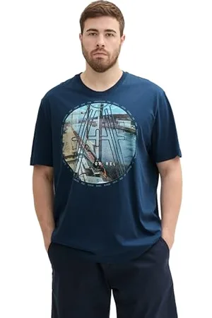 TOM TAILOR 1044801 T-Shirt Plussize, 26779-Bleu Nuit, 3XL Grande Taille Hommes