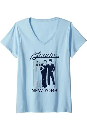 Blond Amsterdam Femme Parallel Lines Album Art New York Vintage Band T-Shirt avec Col en V