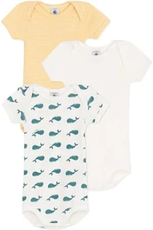 Petit Bateau A0CWU Bodies Us Manches Courtes, , 6 Mois (Lot de 3) Mixte bébé