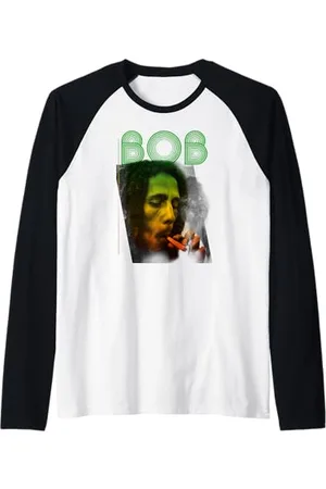 Bob Marley Classic Design Musique pour amateur de reggae Manche Raglan