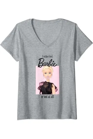 Barbie T-Shirt Chewing-Gum Plusieurs Tailles + Couleurs T-Shirt avec Col en V