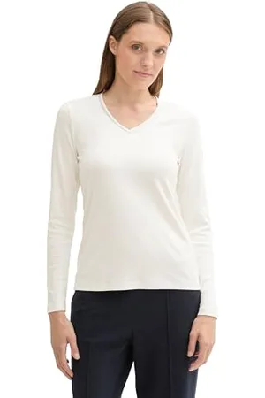 TOM TAILOR 1044160 T-Shirt à Manches Longues, 10315-Whisper White, M Femmes