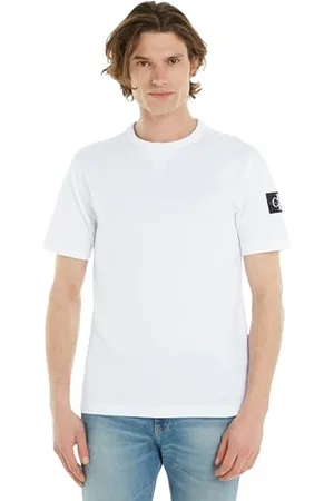 Calvin Klein Jeans Badge Regular Tee J30J323484 Hauts en Tricot à Manches Courtes, , L Homme
