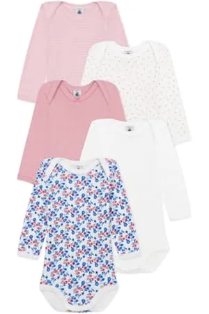 Petit Bateau A0CCR Bodies Us Manches Longues, , 3 Ans (Lot de 5) Bébé_Fille