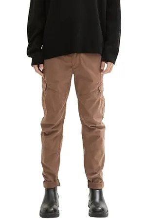 TOM TAILOR 1042559 Pantalon Cargo fuselé régulier, 14525-Chocolate Brown Beige, M Homme