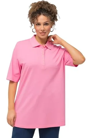 Ulla Popken Polo Basique 637297 T-Shirt, Rose Clair, 60/62 FR Femmes