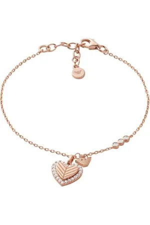 Emporio Armani Bracelet pour femme en argent sterling couleur or rose EG3626221, Eine Grösse, Argent sterling, Pas de gemme