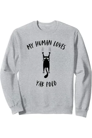 My Human Loves Stuff My Human Loves Yak Polo pour amoureux des chats Sweatshirt