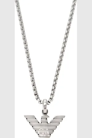 Emporio Armani Collier en acier inoxydable pour homme avec fermoir mousqueton, 85Lx2.5Wx1.3cm, Acier inoxydable, Pas de gemme