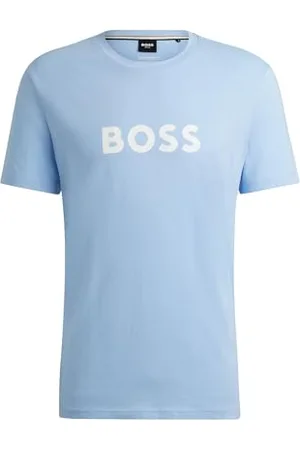 HUGO BOSS Hommes T-Shirt RN T-Shirt Regular en Jersey de Coton avec Protection Anti-UV SPF 50+