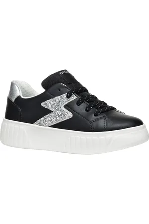 Geox J MIKIROSHI Girl A Basket, Black/Silver, 38 EU