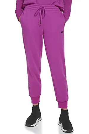 DKNY Pantalon de survêtement en Polaire avec Logo à Rayures métalliques, , S Femme