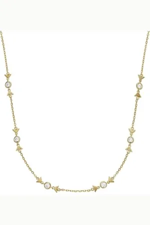 Emporio Armani Collier pour femme en acier inoxydable ou en argent sterling avec fermoir mousqueton, 38Lx0.39Wx0.39cm, Argent sterling, Pas de gemme