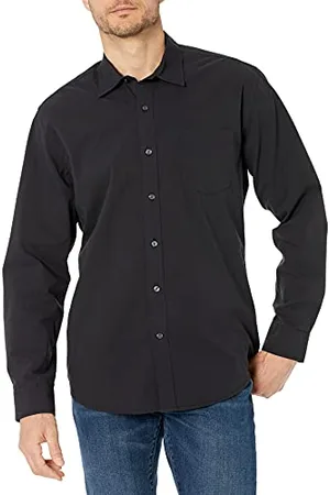 Amazon Chemise en Popeline à Manches Longues, Style Décontracté, Coupe Standard Homme, , XL