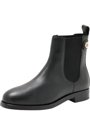 Tommy Hilfiger Bottines Chelsea Femme Stud Leather Low en Cuir, Noir (Black), 40