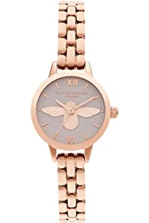Olivia Burton Montre Analogique à Quartz pour Femme Collection Mini DIAL avec Bracelet en Acier Inoxydable Couleur Or Rose - OB16MC53