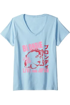 Blond Amsterdam Femme Live from Japan Flyer Vintage Band T-Shirt avec Col en V