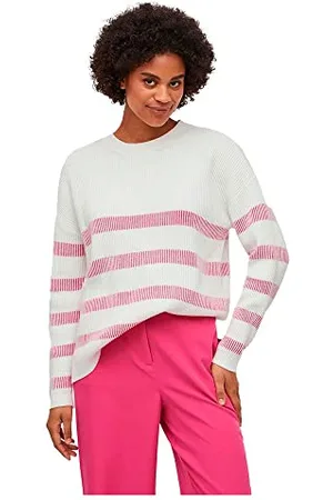 VILA Viril Stripe L/S Haut en Tricot-Noos Cardigan, , UK7 / 41EU / US8 Femme