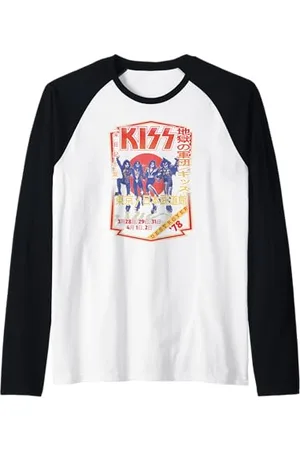 Kiss Des années 70 groupe de rock intemporel pour les fans Manche Raglan
