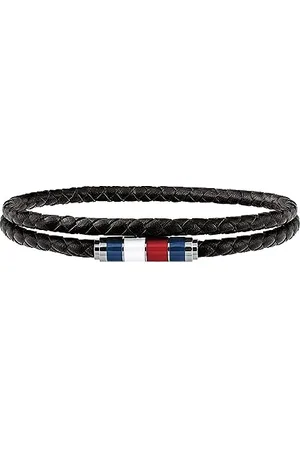 Tommy Hilfiger Casual Core Bracelet en cuir et acier inoxydable pour homme 19 cm, 19 cm, Cuir