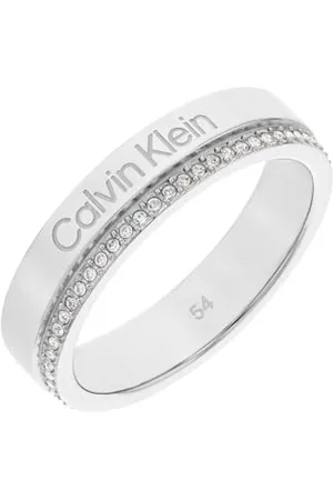 Calvin Klein Bague pour Femme Collection MINIMAL LINEAR en Acier Inoxydable avec des Cristaux - 35000200C