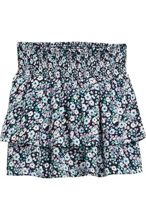 TOM TAILOR 1045135 Jupe Courte, 37131-Imprimé Floral Bleu Multicolore, 92-98 Fille