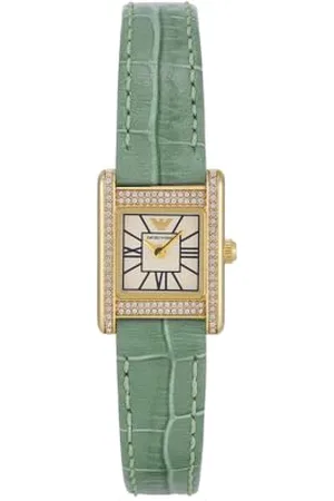 Emporio Armani Femmes Analogique Quartz Montre avec Bracelet en Cuir AR11661