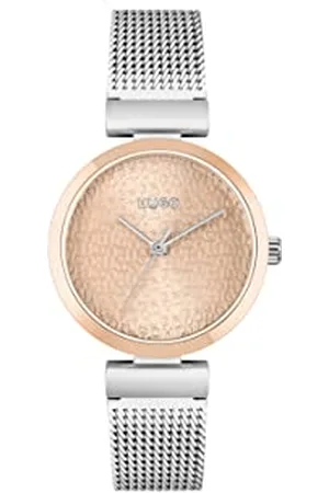 HUGO BOSS Montre Analogique à Quartz pour Femme avec Bracelet milanais en Acier Inoxydable argenté - 1540127