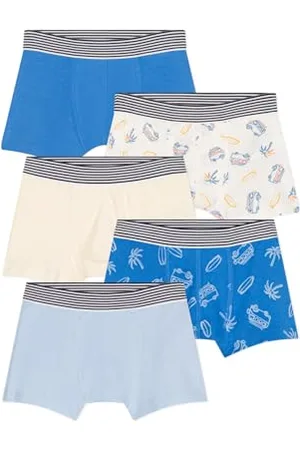 Petit Bateau A0CTB Boxers, , 10 Ans (Lot de 5) Garçon