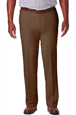 HAGGAR Cool 18 Pro Pantalon Avant Plat Coupe Classique Standard et Grandes Tailles décontracté, , 36 W/30 L Homme