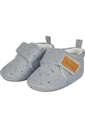 Sterntaler Bébé garçon Krabbelschuhe Punkte Mocassin, Gris/Bleu, 20 EU