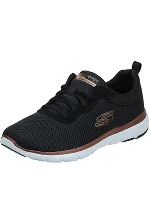 Skechers Femme Flex Appeal 3.0-first Insight Baskets, Noir Black Mesh Rose Gold Trim Bkrg, 40 EU