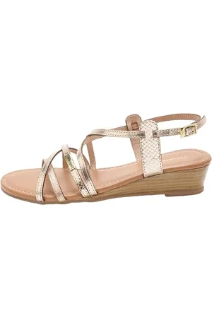 Les Tropéziennes par M Belarbi HARO Chaussures Ville Sandale Talon Inf 5Cm, Or-Multi