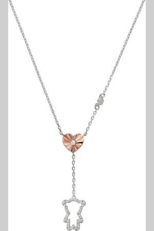 Emporio Armani Collier pour femme en acier inoxydable ou en argent sterling avec fermoir mousqueton, 38Lx0.88Wx1.2cm, Argent sterling, Pas de gemme