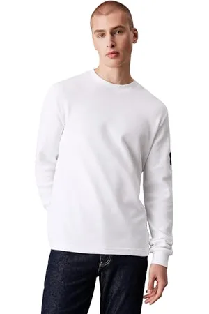 Calvin Klein Jeans T-Shirt Manches Longues Homme Badge Waffle Basique, , L