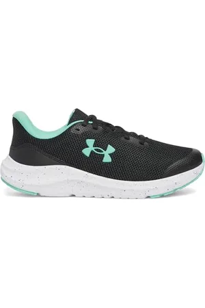 Under Armour Fille UA GGS Pursuit 4 Chaussures de Course, Black/Comet Green/Comet Green, 23.5