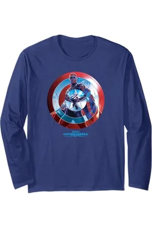 Marvel Captain America Brave New World Sam Wilson Red White Blue Manche Longue