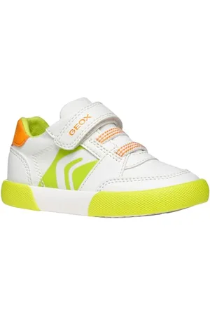 Geox B GISLI Boy A Basket, White/Green Fluo, 26 EU