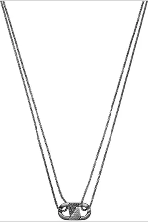 Emporio Armani Collier en acier inoxydable pour homme avec fermoir mousqueton, 52.5Lx1.74Wx0.9cm, Acier inoxydable, Pas de gemme