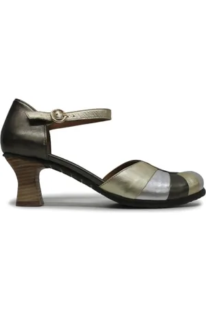 Fly London Femme BESH087FLY Pumps, Graphite/Silver/Gold, 35 EU
