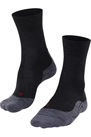 Falke TK5 Wander W So laine 1 paire, Chaussettes de randonnée Femme, Gris Asphalt Melange 3180, 37-38