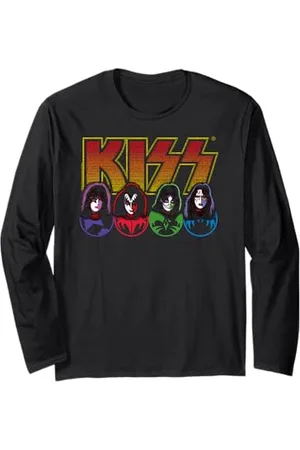 Kiss Iconic Faces Rock Tribute Music Présent pour les fans Manche Longue