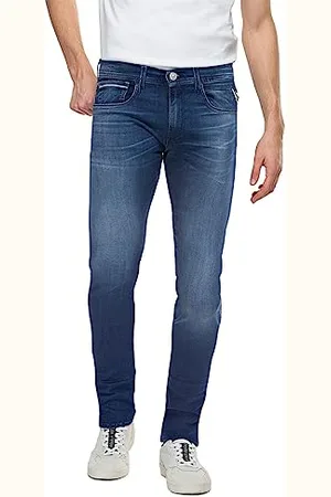 Replay Jeans Grover Straight-Fit mit Power Stretch pour hommes, bleu moyen 009 (Blau), 36W / 34L