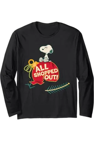Peanuts Snoopy All Shopped Out Christmas Party Holiday Manche Longue
