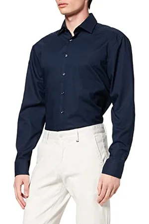 Seidensticker Chemise business homme - coupe classique - sans repassage - col Kent - manches longues - 100 % coton